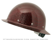 CC™ Red Kevlar/Carbon Fiber Hard Hat : Full Brim